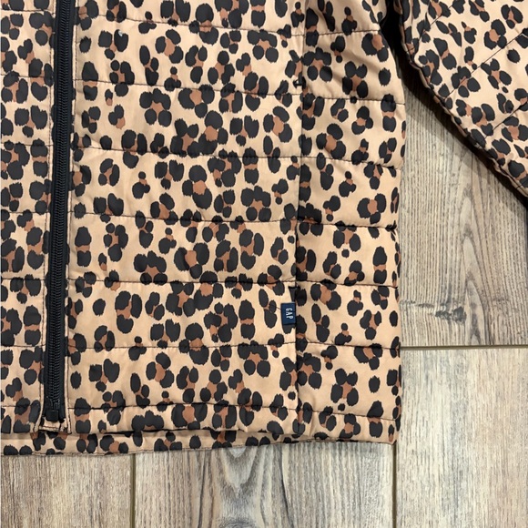 Gap Kids Cold Control Lightweight Puffer Jacket Coat Leopard Print size L - Picture 4 of 7